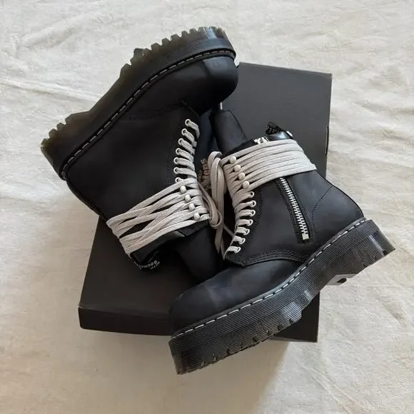 Rick Owens Dr Martens 1460 DRKSHDW Quad Sole Steel Toe Boot Size 10 Men's NEW - Picture 1 of 8